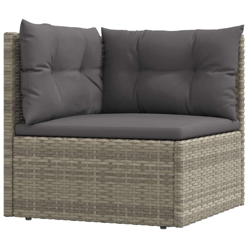 Set Divani Da Giardino 6 Pz Con Cuscini In Polyrattan Grigio - Image 5