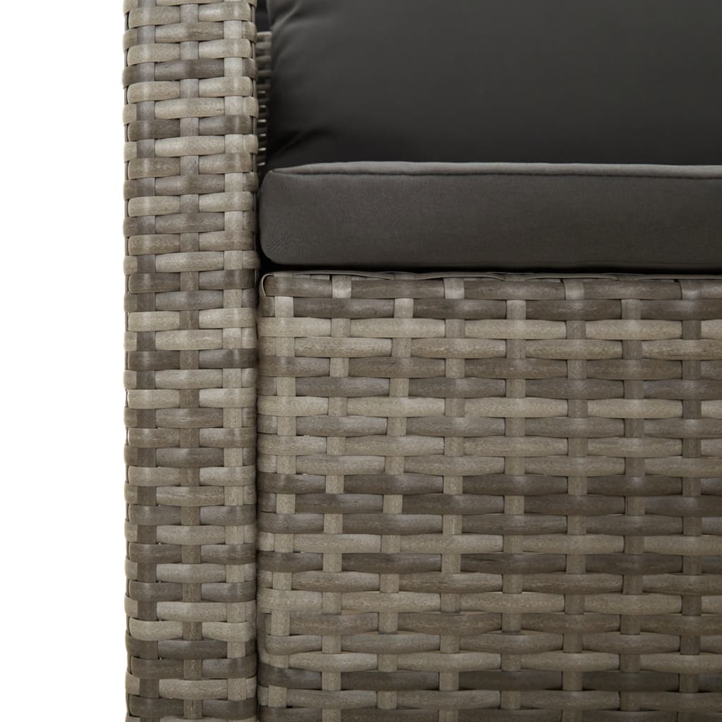 Set Divani Da Giardino 4 Pz Con Cuscini In Polyrattan Grigio - Image 5