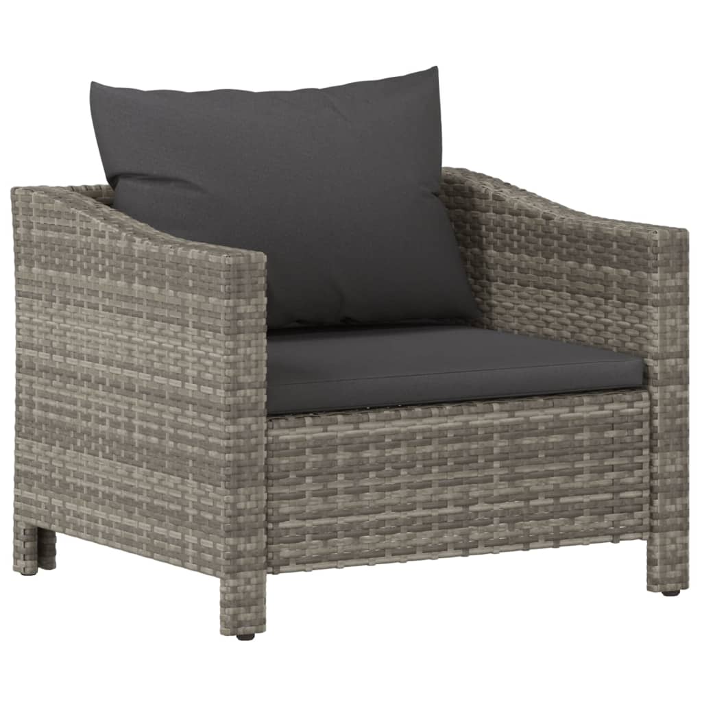 Set Divani Da Giardino 6 Pz Con Cuscini In Polyrattan Grigio - Image 6