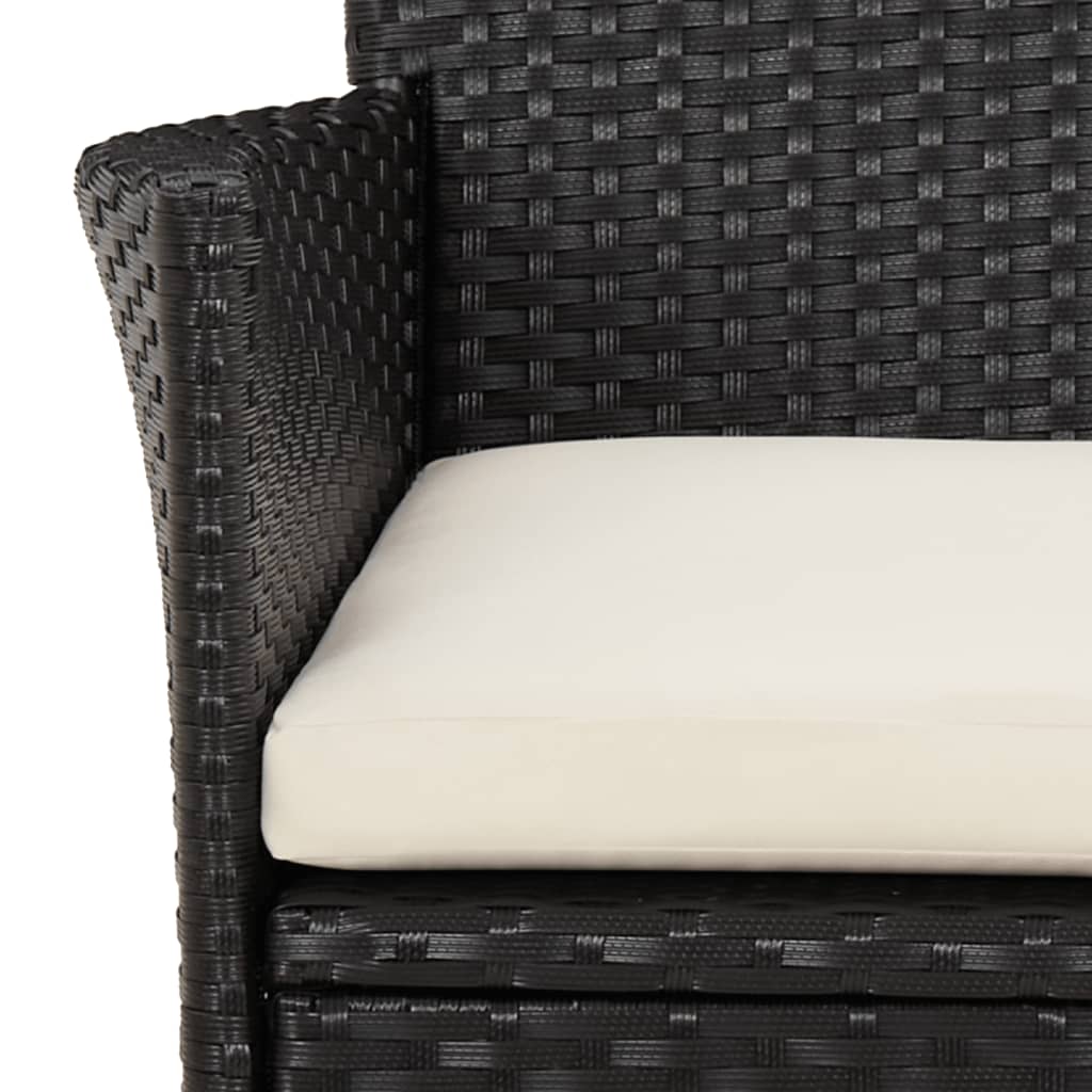 Set Da Pranzo Da Giardino 11 Pz Con Cuscini In Polyrattan Nero - Image 6