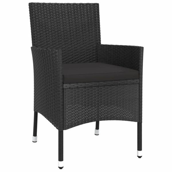 Set Bistrò Da Giardino 5 Pz Con Cuscini In Polyrattan Nero - Image 4