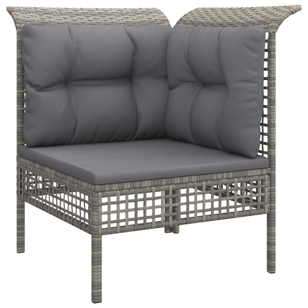 Set Divani Da Giardino 5 Pz Con Cuscini In Polyrattan Grigio - Image 4