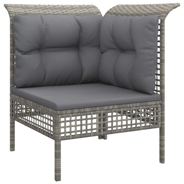 Set Divani Da Giardino 6 Pz Con Cuscini In Polyrattan Grigio - Image 4