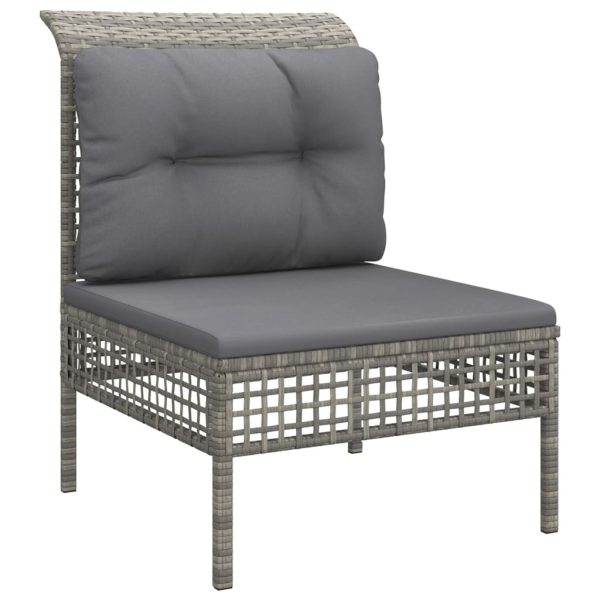 Set Divani Da Giardino 6 Pz Con Cuscini In Polyrattan Grigio - Image 5