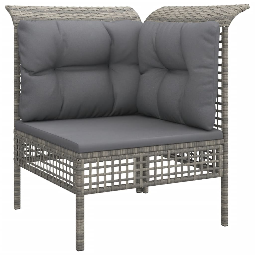 Set Divani Da Giardino 5 Pz Con Cuscini In Polyrattan Grigio - Image 5