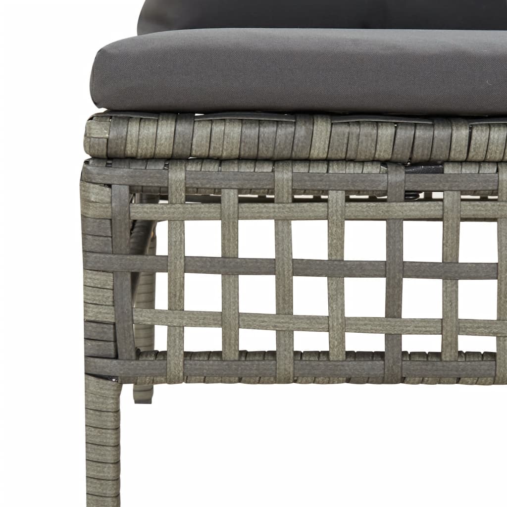 Set Divani Da Giardino 5 Pz Con Cuscini In Polyrattan Grigio - Image 6