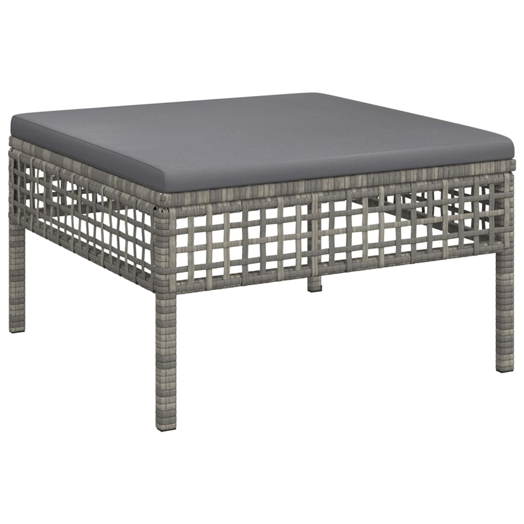 Set Divani Da Giardino 8 Pz Con Cuscini In Polyrattan Grigio - Image 6