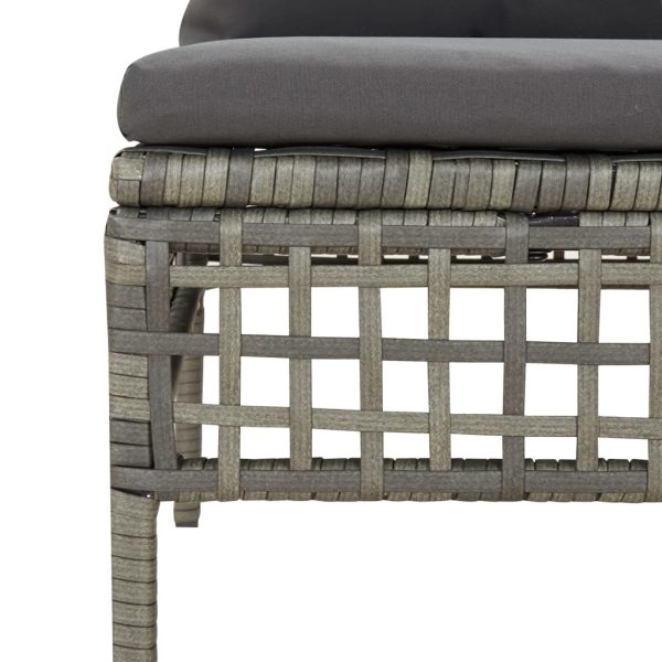 Set Divani Da Giardino 9 Pz Con Cuscini In Polyrattan Grigio - Image 6