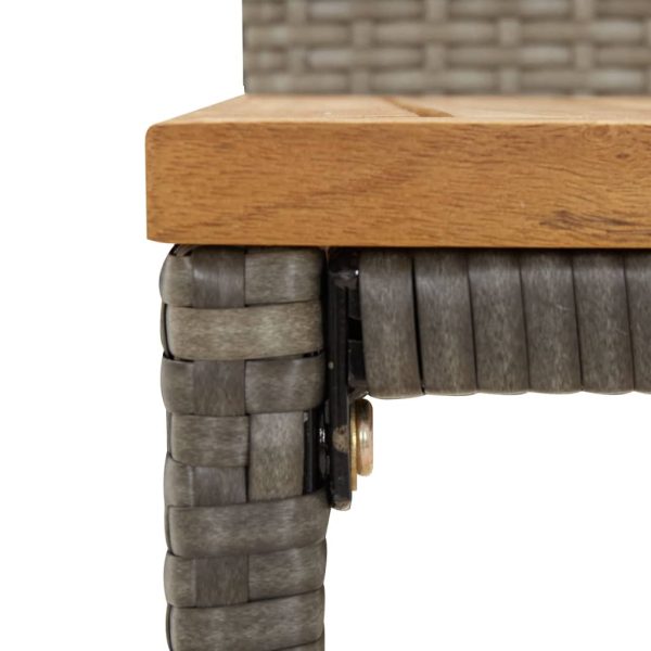 Set Bar Giardino 5pz Grigio Polyrattan E Legno Massello Acacia - Image 6