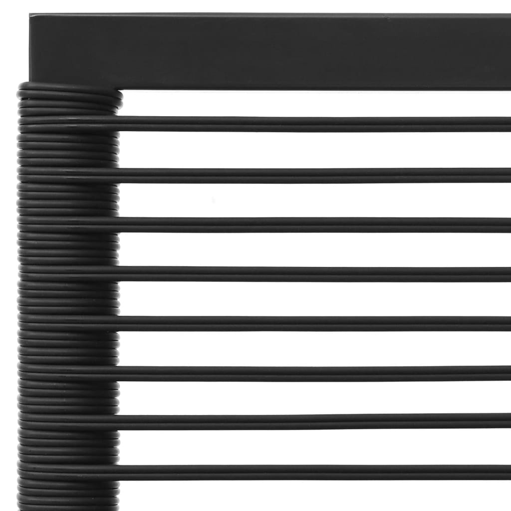 Set Salotto Da Giardino 6 Pz In Polyrattan Nero E Grigio - Image 6