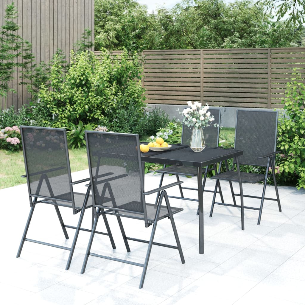 Set Da Pranzo Da Giardino 5 Pz In Acciaio Antracite