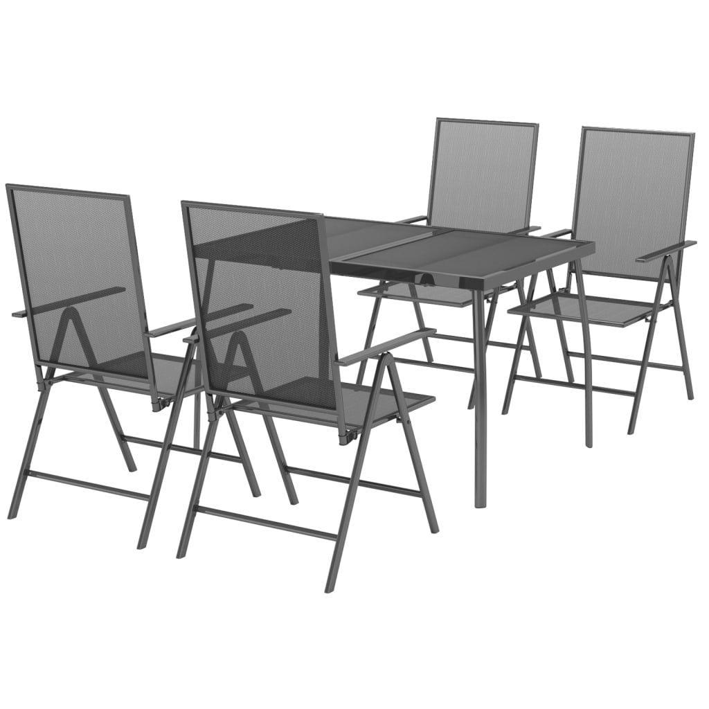 Set Da Pranzo Da Giardino 5 Pz In Acciaio Antracite - Image 3
