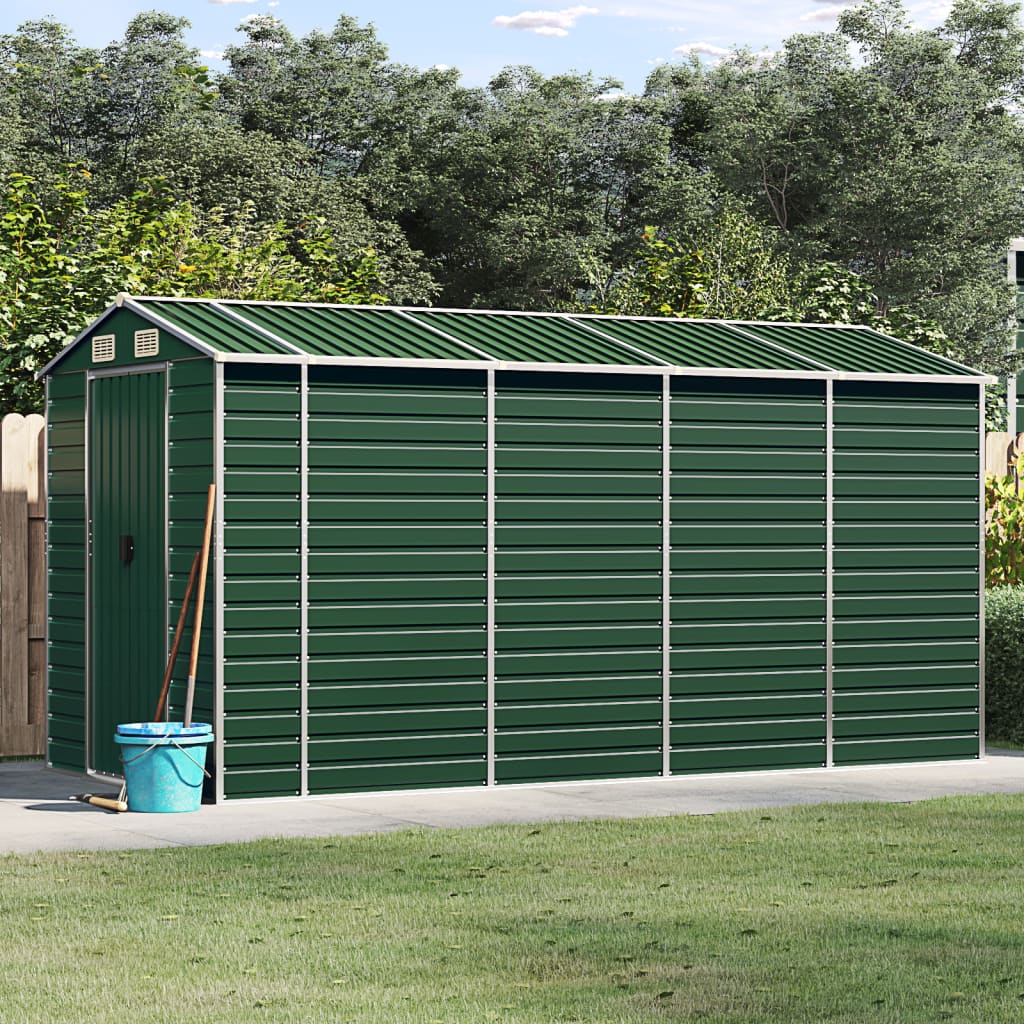 Capanno Da Giardino Verde 191x385x198 Cm In Acciaio Zincato