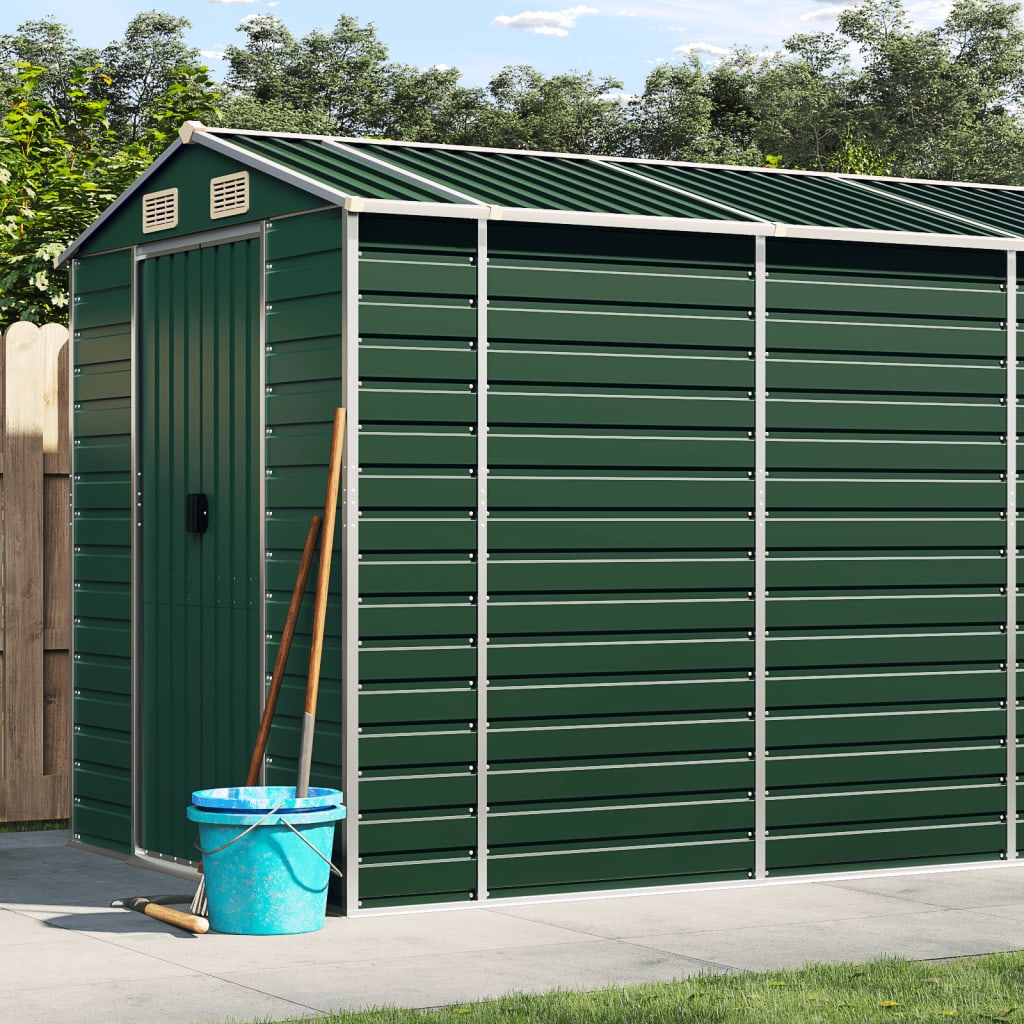 Capanno Da Giardino Verde 191x470x198 Cm In Acciaio Zincato