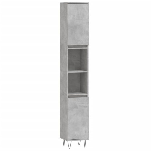 Set Mobili Da Bagno 3 Pz Grigio Cemento In Legno Multistrato - Image 5
