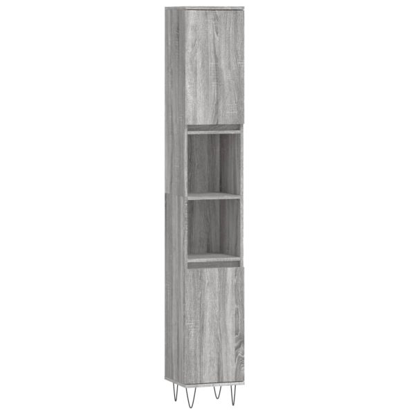Set Mobili Da Bagno 3 Pz Grigio Sonoma In Legno Multistrato - Image 5