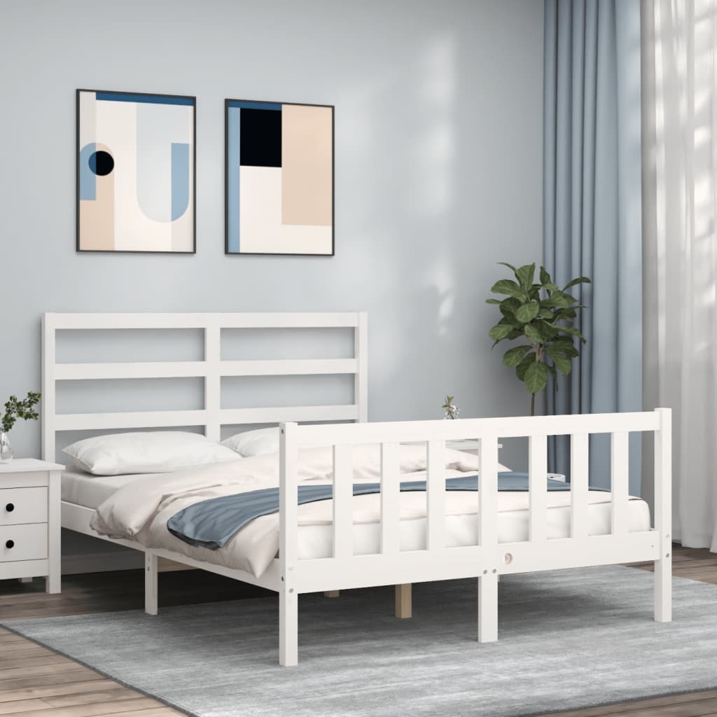 Giroletto Senza Materasso Bianco 140x200 Cm Legno Massello Pino