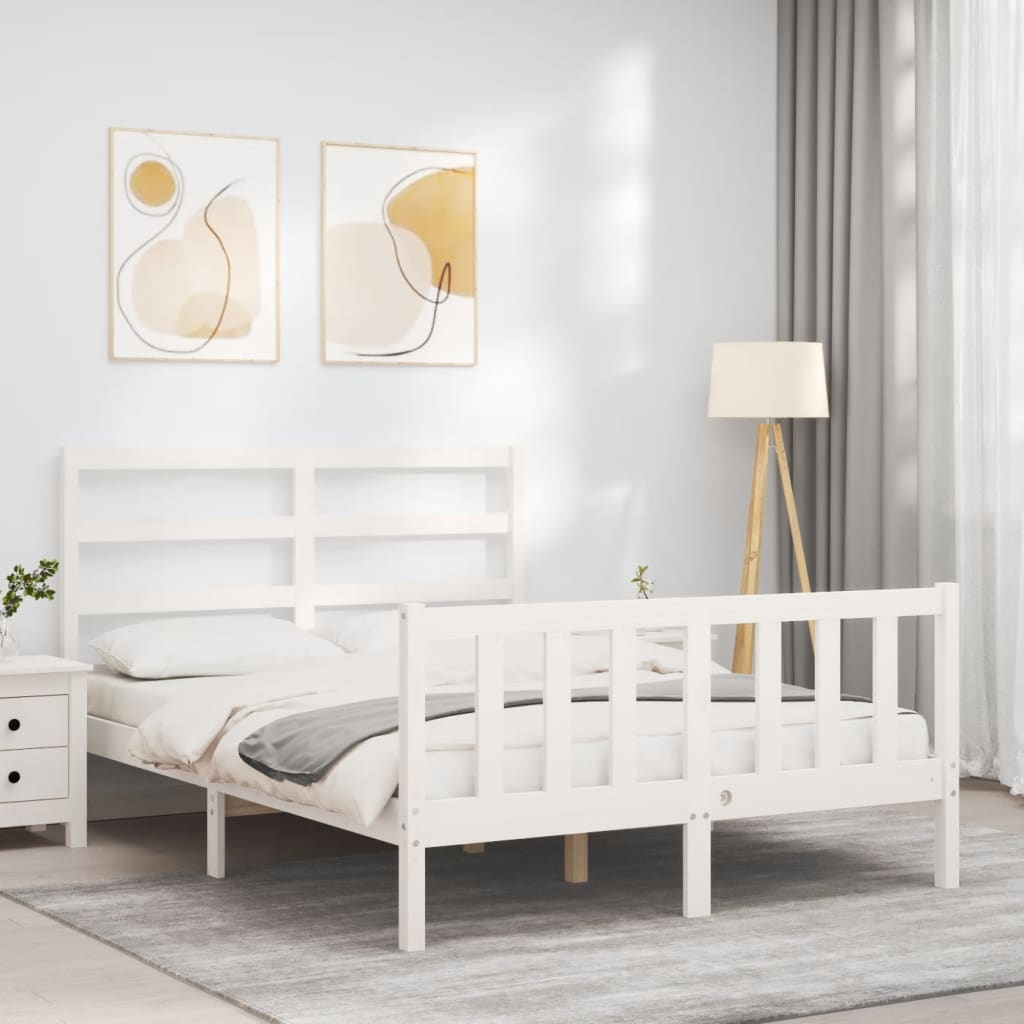 Giroletto Senza Materasso Bianco 140x200 Cm Legno Massello Pino - Image 4