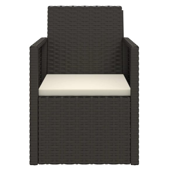 Set Divani Da Esterno 3 Pz Con Cuscini Nero In Polyrattan - Image 4