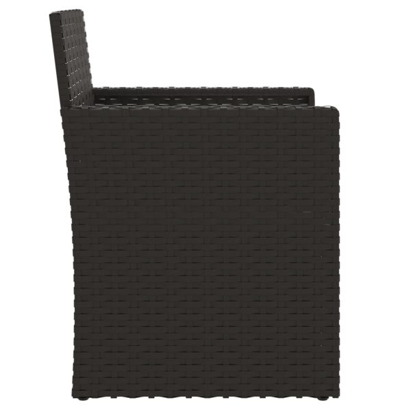 Set Divani Da Esterno 3 Pz Con Cuscini Nero In Polyrattan - Image 5