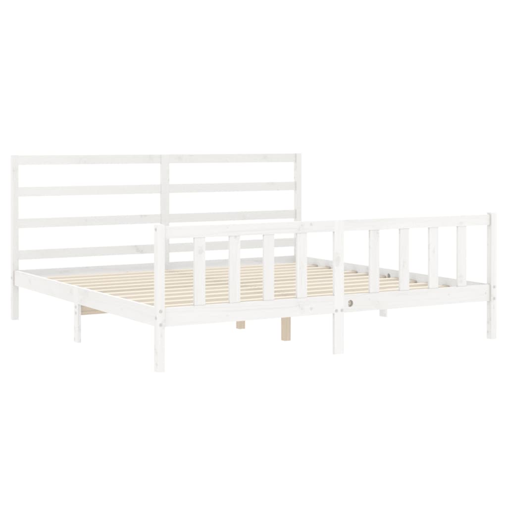 Giroletto Senza Materasso Bianco 200x200 Cm Legno Massello Pino - Image 5