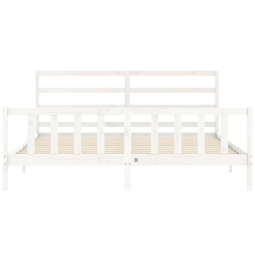 Giroletto Senza Materasso Bianco 200x200 Cm Legno Massello Pino - Image 6