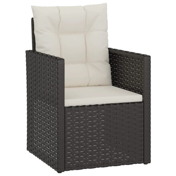 Set Salotto Da Esterno 4 Pz Con Cuscini In Polyrattan Nero - Image 3