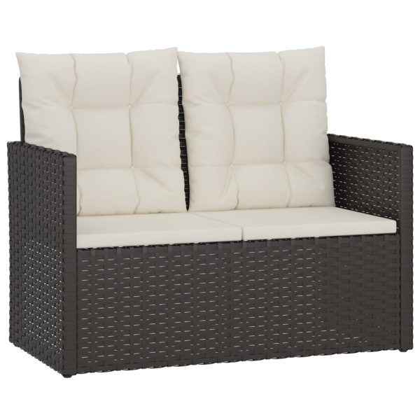 Set Salotto Da Esterno 4 Pz Con Cuscini In Polyrattan Nero - Image 4