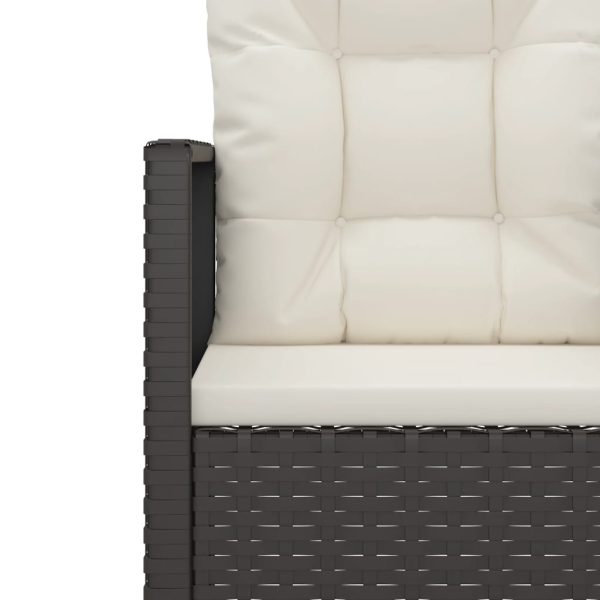 Set Salotto Da Esterno 4 Pz Con Cuscini In Polyrattan Nero - Image 6