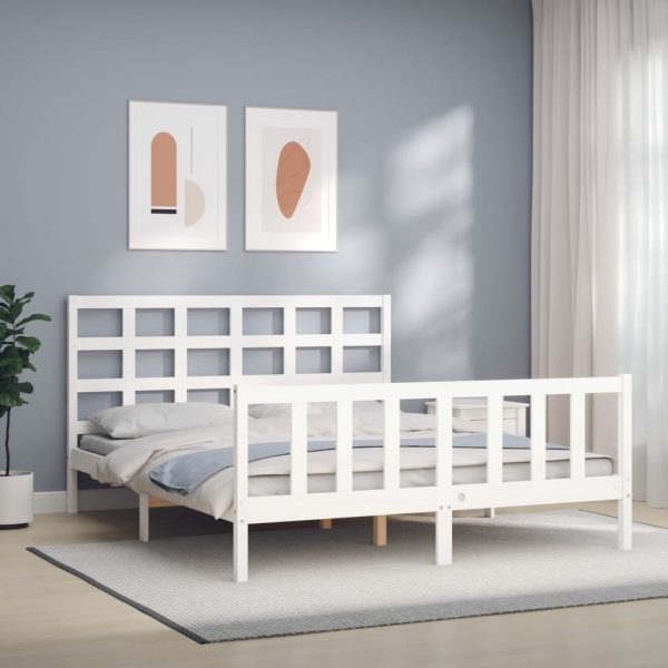 Giroletto Senza Materasso Bianco 160x200 Cm Legno Massello Pino