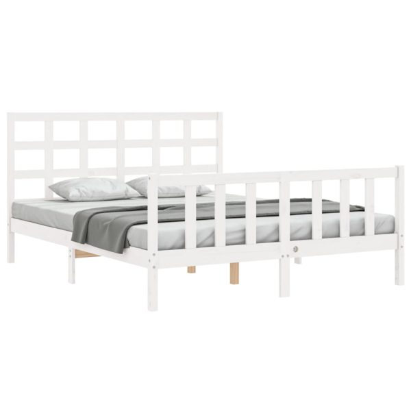 Giroletto Senza Materasso Bianco 160x200 Cm Legno Massello Pino - Image 3
