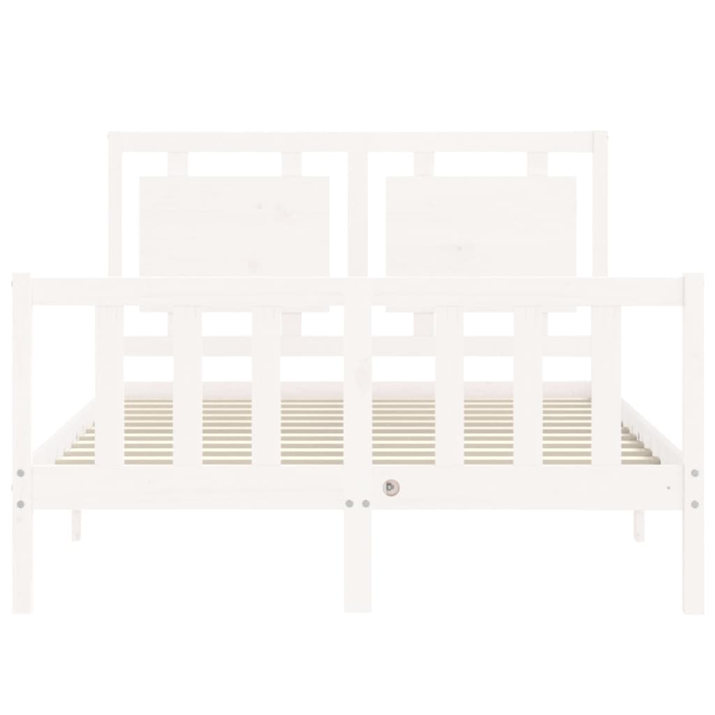 Letto Senza Materasso Bianco 140x190 Cm Legno Massello Di Pino - Image 6