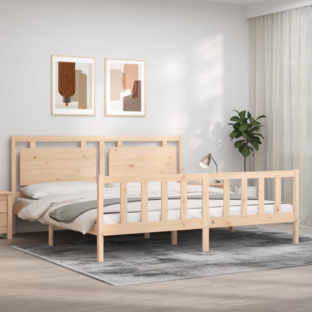 Giroletto Senza Materasso 200x200 Cm In Legno Massello Di Pino