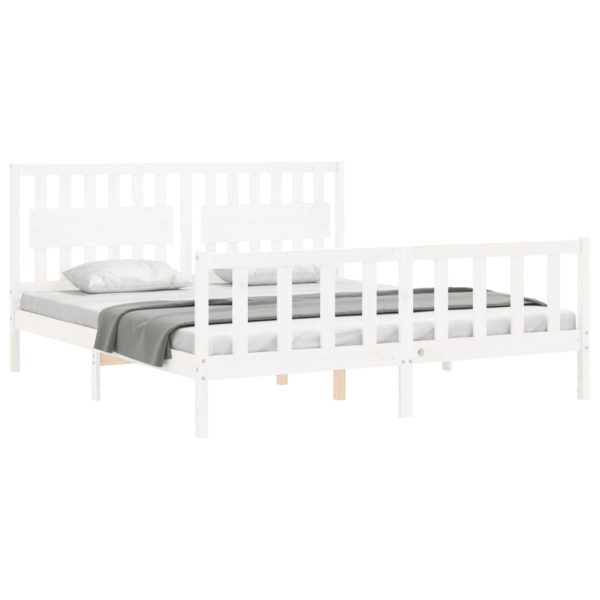 Giroletto Testiera Bianco Super King Size In Legno Massello - Image 4