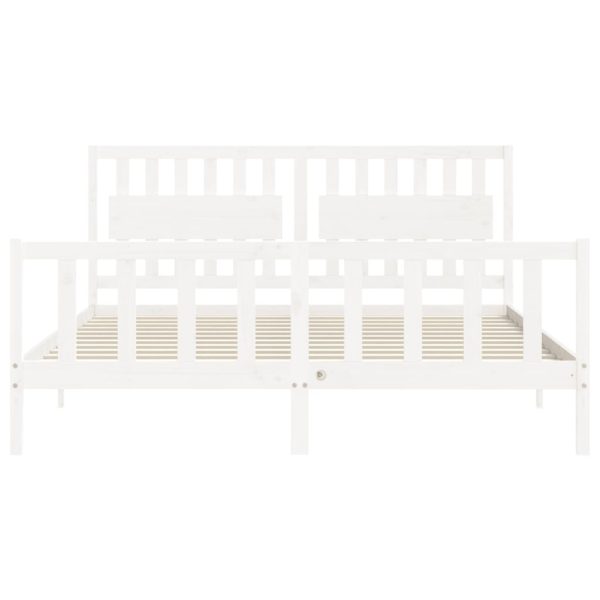 Giroletto Testiera Bianco Super King Size In Legno Massello - Image 6
