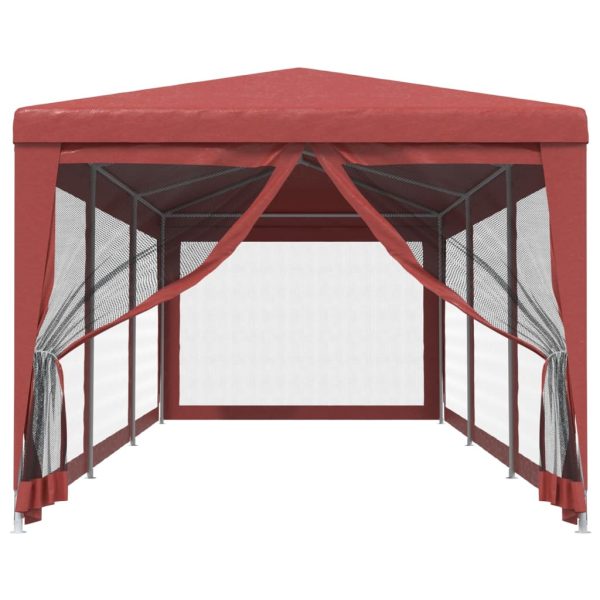Tenda Per Feste Con Pareti Laterali In Rete Rossa 3x9 M Hdpe - Image 3