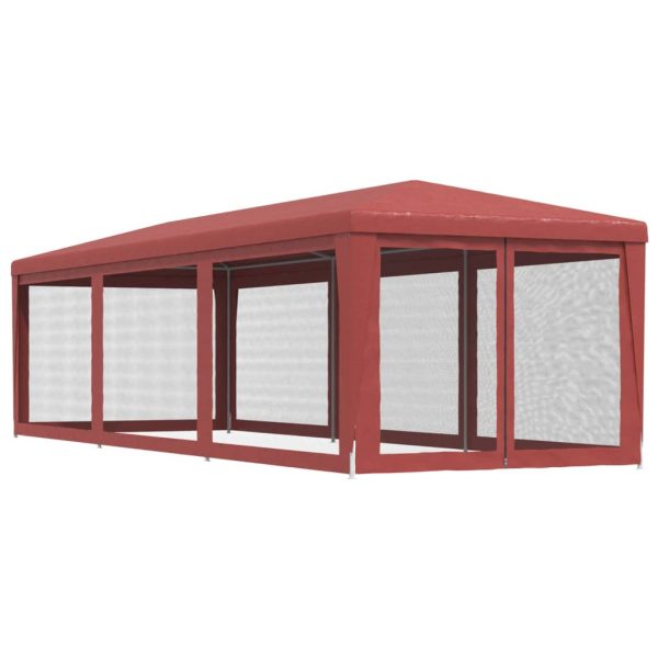Tenda Per Feste Con Pareti Laterali In Rete Rossa 3x9 M Hdpe - Image 5