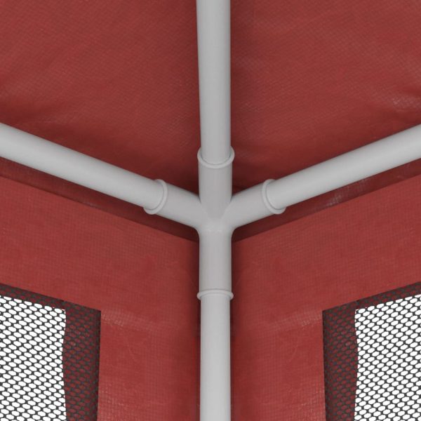 Tenda Per Feste Con Pareti Laterali In Rete Rossa 3x9 M Hdpe - Image 6