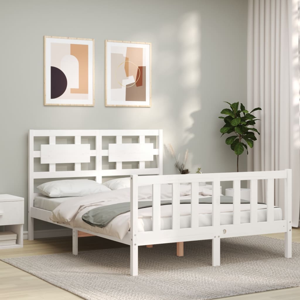 Giroletto Con Testiera Bianco Small Double Legno Massello