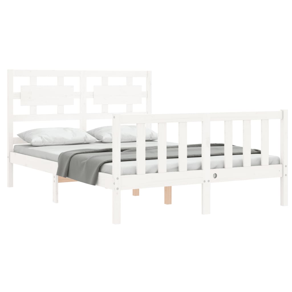 Giroletto Con Testiera Bianco Small Double Legno Massello - Image 3