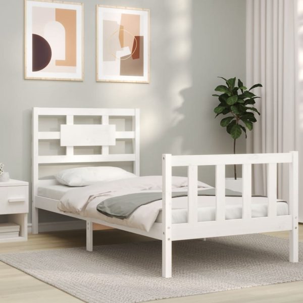 Giroletto Senza Materasso Bianco 100x200 Cm Legno Massello Pino