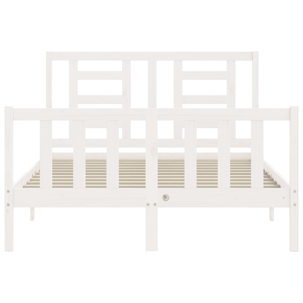 Letto Senza Materasso Bianco 140x190 Cm Legno Massello Di Pino - Image 6