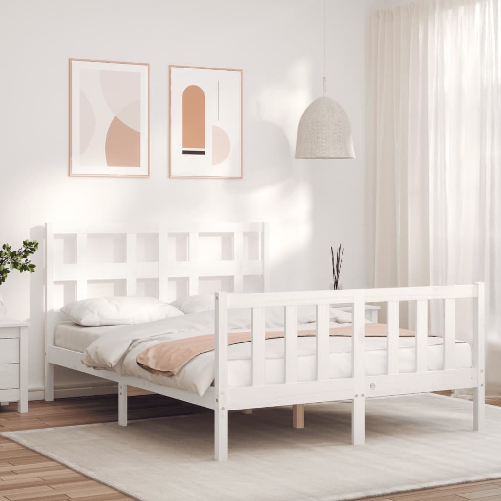 Giroletto Con Testiera Bianco Small Double Legno Massello