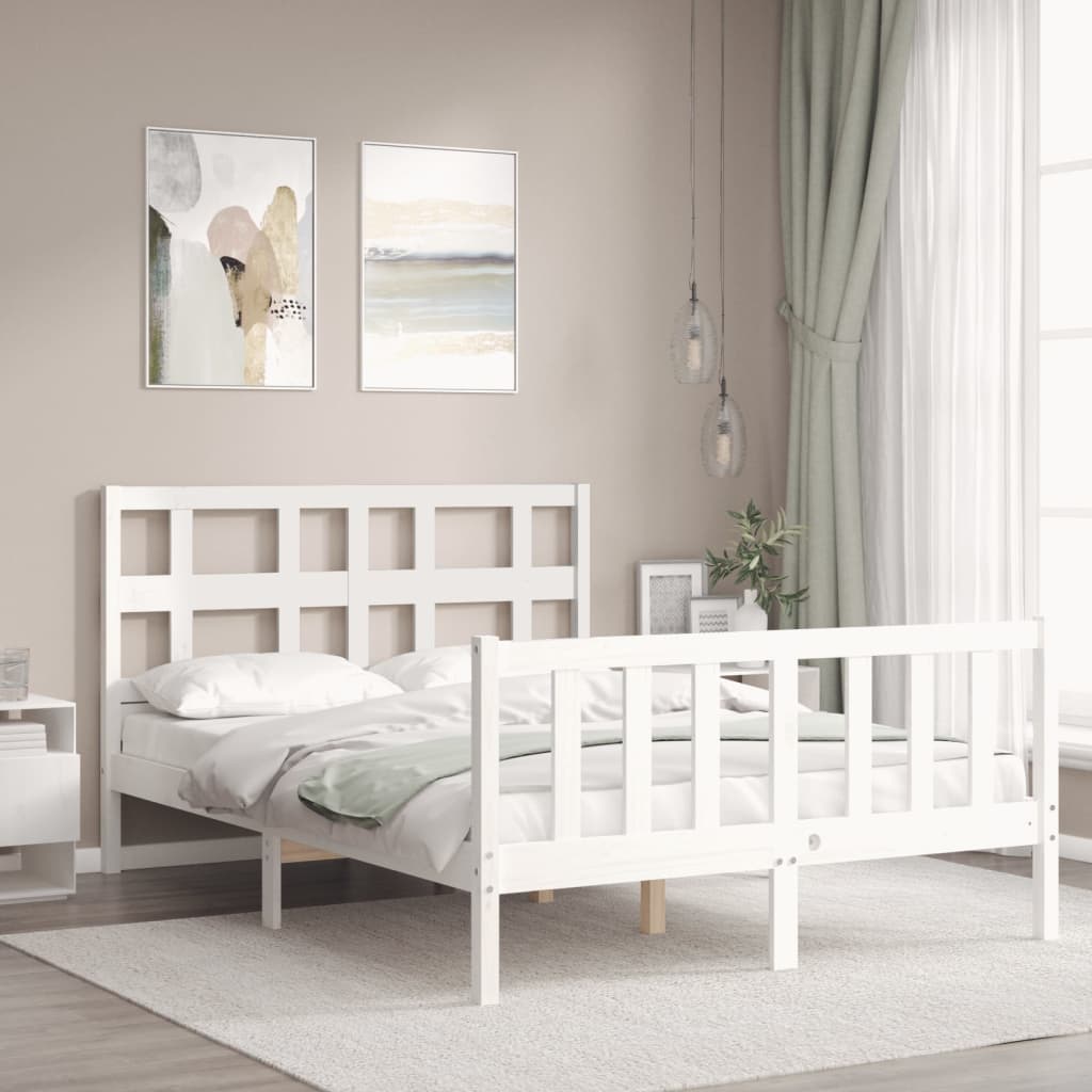 Giroletto Con Testiera Bianco Small Double Legno Massello - Image 3