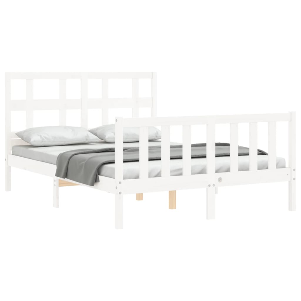 Giroletto Con Testiera Bianco Small Double Legno Massello - Image 4