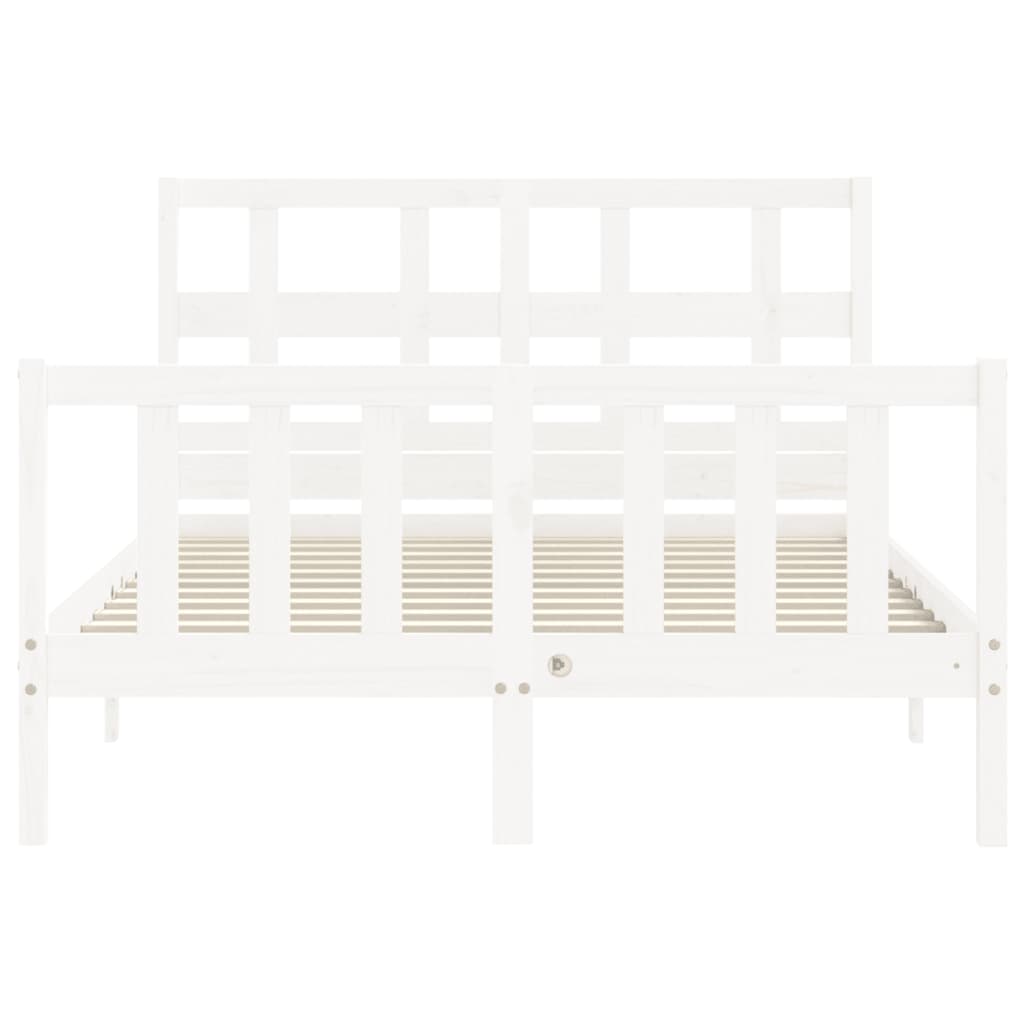 Letto Senza Materasso Bianco 140x190 Cm Legno Massello Di Pino - Image 6