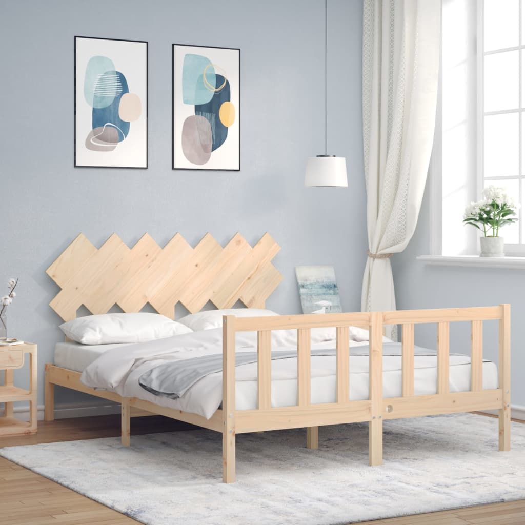 Letto Senza Materasso 140x190 Cm In Legno Massello Di Pino