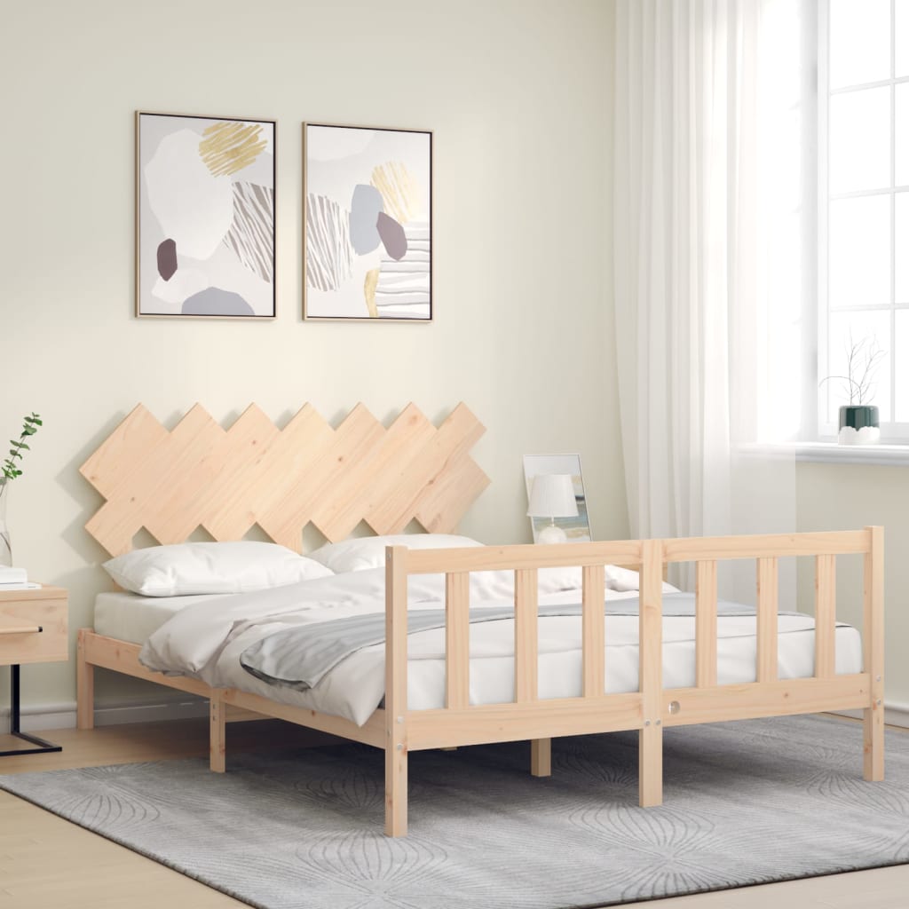 Letto Senza Materasso 140x190 Cm In Legno Massello Di Pino - Image 3
