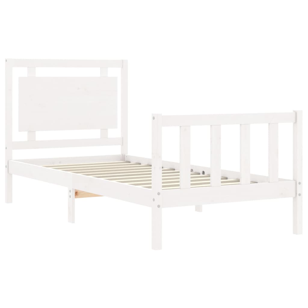Giroletto Senza Materasso Bianco 90x200 Cm Legno Massello Pino - Image 4