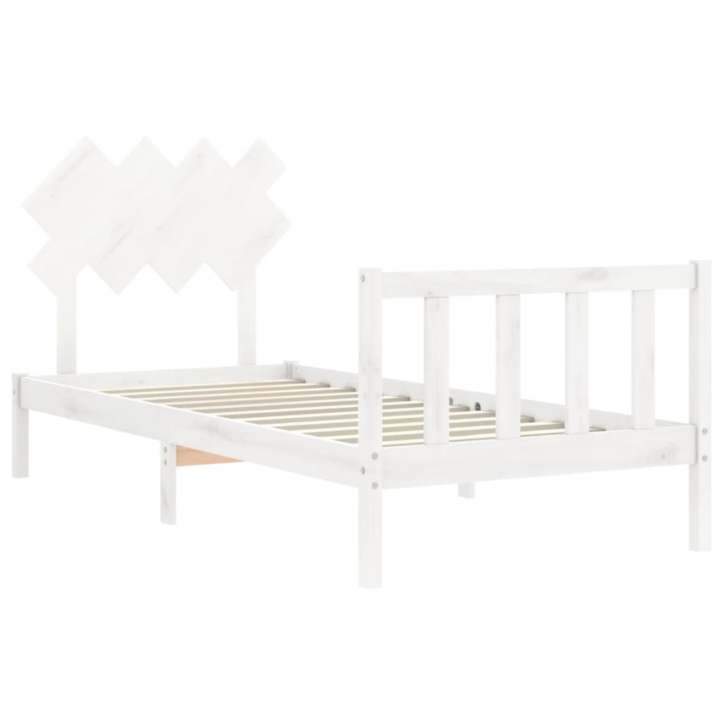 Giroletto Senza Materasso Bianco 90x200 Cm Legno Massello Pino - Image 5
